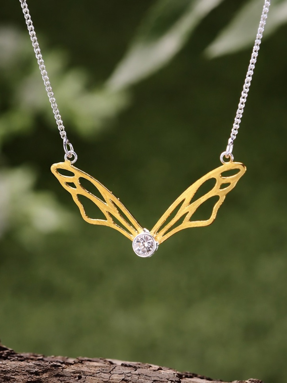 Artisan Handmade 925 Silver The Zepra Butterfly Wing Necklace